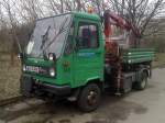 multicar champion als Selbstlader mit Greifarmaufsatz einer Garten- und Landschaftsbau Firma, 18.04.13 Berlin-Pankow.
