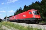 �BB 1016 048-9 + 1116 167-6 vor OIC 864 Wien - Bregenz, als Korridorzug auf der KBS 951 Salzburg - M�nchen, fotografiert bei Vachendorf, am 08.07.2012