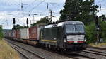 LTE Logistik- und Transport GmbH, Graz [A] mit der geleasten BRCE Vectron  X4 E - 796  [NVR-Nummer: 91 80 6193 796-0 D-DISPO] und einem KLV-Zug Richtung Frankfurt/Oder weiter nach Polen am 09.07.25
