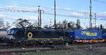 LTE Logistik und Transport GmbH, Graz [A] mit der geleasten BRCE Vectron  X4 E - 796  [NVR-Nummer: 91 80 6193 796-0 D-DISPO] und einem KLV-Zug am 01.04.26 Höhe Bahnhof Frankfurt/Oder.