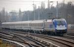Hier noch ein Gessamtbild des Berlin-Warschau-Express gezogen von der PKP Intercity Lok 5 307 009 (91 51 5 370 009-0 PL-PKPIC) am 20.11.10 Berlin Greifswalder Str.