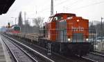 hvle V160.9 (203 141-7) bei der Überführungsfahrt eines fabrikneuen vierteiligen STADLER-FLIRT für die DB Regio ab Stadler Werk Berlin-Pankow über Berlin Karow am 24.03.14
