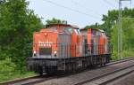 hvle V160.7 (203 150-8) + V160.6 (203 144-1) am 20.05.15 Röntgental b.Berlin