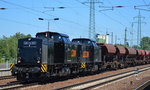 Doppeltraktion LOCON 217/203 123-5 + 218/203 124-3 mit Schotterzug am 23.06.16 Bf.