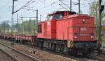 WFL Lok 16 202 453-7 [NVR-Nummer: 92 80 1203 217-5 D-WFL] am 21.04.17 mit ein paar Drehgestell-Flachwagen BF.