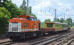 LOCON 220 (203 614-3) überführt der S-Bahn Viertelzug 481 451-3/482 451-2 Richtung S-Bahn Betriebswerk Erkner am 26.06.17 Berlin-Hirschgarten.
