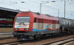 Überraschend, da relativ selten bei uns vertreten, die EVB/MWB 223 034-0 mit Kesselwagenzug am 23.07.16 Durchfahrt Bf.
