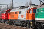 Hier noch eine Aufnahme vom Lokzug gezogen von CFL Cargo Lok 1506 mit der RTS Ludmilla 230 077-0 am 01.03.11 Bhf.