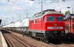 MEG 313 (232 068-7) mit Ganzzug Zementstaubsilowagen auf dem R�ckweg zum Zementwerk am R�derdorfer Tagebau, 01.08.13 Bhf.
