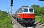 East-West Railways mit 232 409-3 mit Schotterzug Richtung Industrieübergabegebiet Berlin-Norost am 04.07.14 Durchfahrt Bhf.
