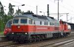 EWR Lok 232 531-4 mit DB 363 163-7 am haken bei der Durchfahrt Bhf.
