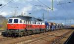 WFL 232 141-2 mit Schotterzug am 09.11.15 Bhf.
