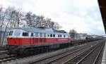 DB Schenker Rail Polska mit 232 092-7 und einem leeren Güterzug Drehgestell-Flachwagen am 04.12.15 Gbf.