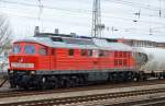 MEG 315/232 489-5 mit dem übernommenen leeren Zementstaubzug Richtung Zementwerk Rüdersdor b.Berlin am 15.03.16 Berlin-Springpfuhl.