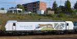 So konnte ich noch mal im schönsten Sonnenschein beim Abtransport von der Inno Trans die schöne Seitenwerbung der nun endlich offiziell (seit 24.09.14) zugelassenen Siemens Diesel Vectron DE
