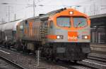 Noch mal von Nahem Orange Tiger hvle V330.3 am 16.01.12 Bhf.