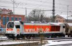 Voith Maxima 40 CC der hvle V 490.2 (92 80 1264 012-6 D-HVLE) mit einem Ganzzug SCh�ttgutwagen vom Typ Fcs Richtung Berlin-Wedding, 10.12.12 Berlin-Westhafen.