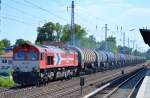 HGK/RHC DE 670 (266 070-2) mit Kesselwagenzug Richtung Schwedt am 07.06.14 Berlin-Karow.