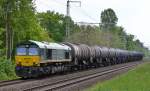 RHC mit DE676 (266 004-1) und Leerzug Kesselwagen am 21.05.15 Richtung Stendell (Schwedt) in Röntgental b.