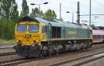 Eher ungewöhnlich eine polnische FPL 66003 (3 650 002-0) ohne firmeneigene offene Güterwagen unterwegs in den sonst so auffälig langen Ganzügen, 07.08.14 Bhf.