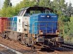 Eine MaK G 1700BB der Verkehrsbetriebe Peine-Salzgitter GmbH (VPS), VPS 1702 (92 80 1277 102-0 D-VPS, VL Bj.2003) am 30.06.09 in Berlin-Karow mit G�terzug.