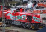 Nochmal aus anderer Perspektive, die von Vossloh angemietete  MaK 1700BB BEHALA Lok 21 (92 80 1277 805-8 D-VL) am 09.01.12 Berlin Westhafen.