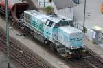 BEHALA 277 406-5 beim Rangieren von DB Sch�ttgutwagen im Berliner Westhafen, 05.08.13 Berlin-Putlitzbr�cke.