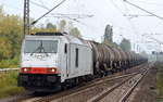 hvle 285 102-0 mit Kesselwagenzug (Erhanol) am 27.09.17 Berlin-Hohenschönhausen.