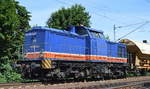 Recht erstaunlich da diese V 100 wohl eher für Rangier- oder Übergabefahrten konzipiert ist, hier Raildox  293 002-2  [NVR-Nummer: 98 80 3293 002-2 D-RDX, LEW Bj.1981] mit Ganzzug gedeckter