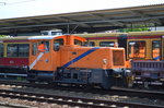 Die angemietete Northrail Köf 335 045-1 mit ihren täglichen Fahrten zur Baustelle Friedrichsfelde Ost Neubau S-Bahn Betriebswerkhalle am 19.05.16 Bf.