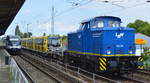 L&W 346-001 (345 387-5) überführt einen der neuen U-Bahntriebzüge der BVG-Baureihe IK ab dem Stadler Werk Berlin-Pankow hier kur vor dem Karower Kreuz Berlin am 04.08.17