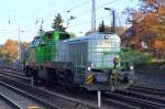 Eine freudige Überraschung, eine Vossloh G 18 (92 80 4180 001-4 D-VL) am 02.11.15 Berlin-Hirschgarten.