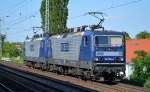 RBH 117/143 554-4 hinter der RBH 120/143 079-2 am 07.06.14 Richtung Bernauin Berlin-Karow.