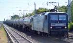 RBH 108/145 916-5 mit einem Kesselwagenzug tschechischer Kesselwagen für den Tarnsport von lt UN-Nr.