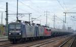 RBH Doppeltraktion mit 124/143 124-6 + 111/143 911-6 und RBH 275/151 147-6 + Kesselwagenzug am 05.11.15 Durchfahrt Bhf.