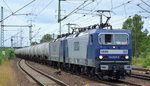 RBH Doppeltraktion RBH 102/143 069-3 + 130/143 273-1 mit polnischem Kesselwagenzug (Styrol) am 12.08.16 Nf.