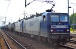 RBH Doppeltraktion 109/143 936-3 + 117/143 554-4 mit Kesselwagenzug am 28.07.16 Bf.