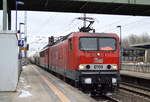 MEG 603 (143 851-4) mit einer MEG 155ér und dem täglichen Zementstaubzug (leer) am Haken Richtung Industrieübergabe Nordost am 07.02.17 Bf.