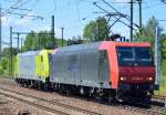 RHC Lokzug mit den Mietloks Dispolok 145 084-0 (91 80 6145 084-0 D-RHC) + Alphatrains 119 007-2 am 20.07.15 Bhf.
