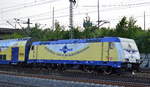 Als Schublok, die metronom ME 146-18/146 518-6 mit Regionalzug bei der Einfahrt Bf.
