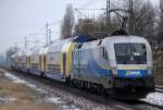Schiebelok MWB 182 912-6 als RE4 Richtung Ludwigsfelde hintendran gezogen von alex 183 004, 13.01.13 Berlin-Jungfernheide.