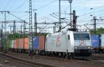 TXL 185 539-4 mit Containerzug am 09.05.14 Durchfahrt Bhf.