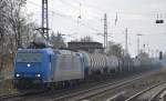 RHC 185 526-1 mit Kesselwagenzug Richtung Schwedt am 20.11.14 Berlin-Karow.