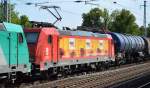 RHC 2054/185 586-5 noch mal einzeln bei schönen Lichtverhältnissen vor Kesselwagenzug am 03.07.15 Berlin-Karow.