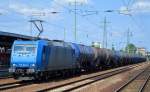 RHC mit 185 521-2 und Kesselwagenzug (Benzin-Transport) am 16.07.15 Bhf.