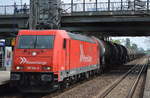 RHC 185 584-0 mit Kesselwagenzug (leer) Richtung Stendell am 02.08.17 Bf.