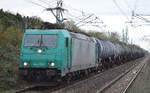 IGE mit der 185 576-6 und Kesselwagenzug (Dieselkraftstoff) am 07.11.17 Berlin-Hohenschönhausen.