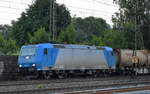 CFL Cargo Deutschland GmbH mit der 185 512-1 und Containerzug bei der Vorbeifahrt Bf.