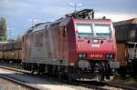 MRCE Leasinglok 185 557-6 (Bombardier, Bj.2005) zudiesem Zeitpunkt noch in Rot mit OHE-Logo, 04.08.08 Berliner Westhafen.