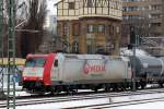 Hier noch mit Veolia Transport Logo unterwegs, Alpha Trains Leasinglok 185-CL 007 (91 80 6185 507-1 D-VCD, Bj.2001) mit Ganzzug Kesselwagen Richtung Berlin Wedding bei der Durchfahrt Gbf.